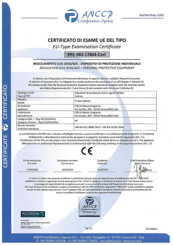 Certificato ITMG-CAM-001