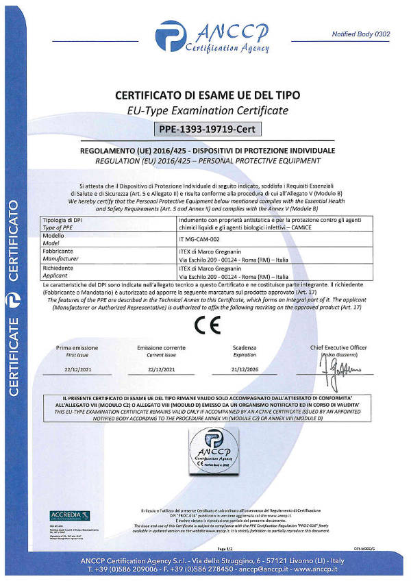 Certificato ITMG-CAM-002